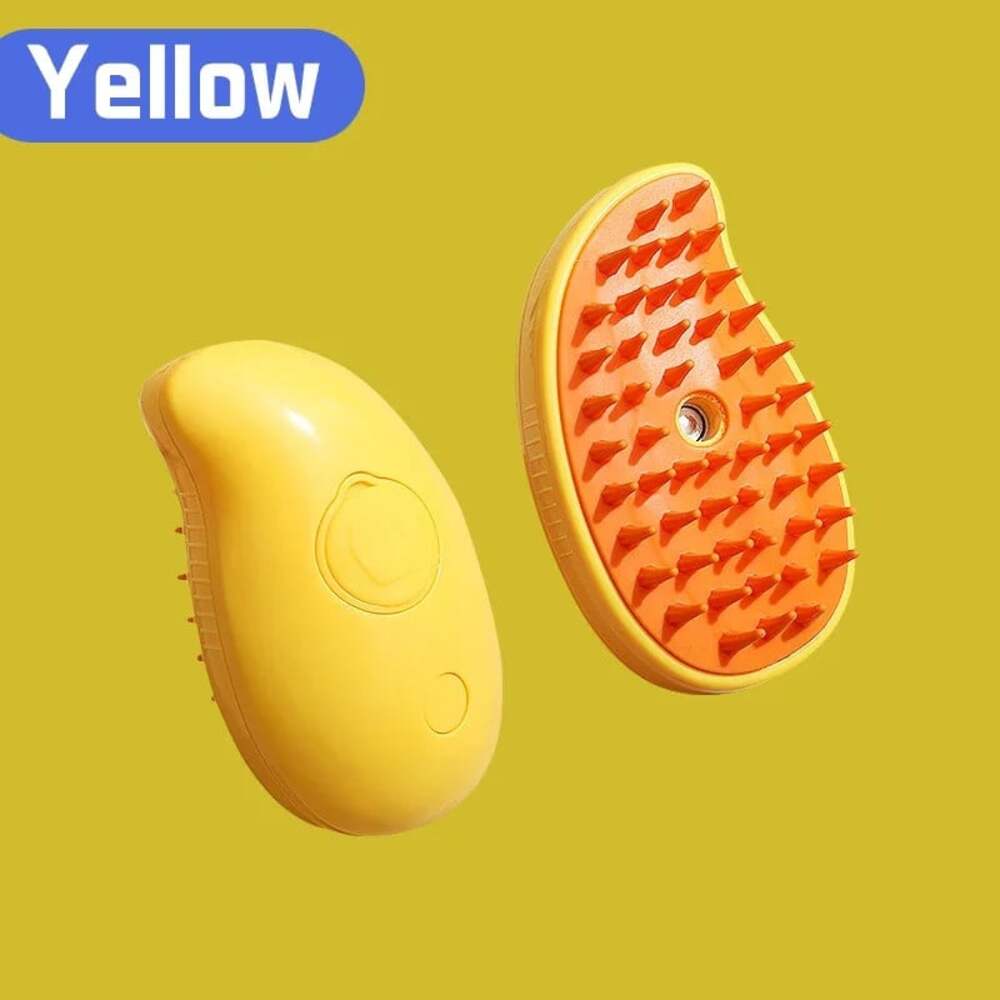Cat Dog Pet Spray Massage Brush 3 in 1 One Button Steam Spray Folding Rotatable